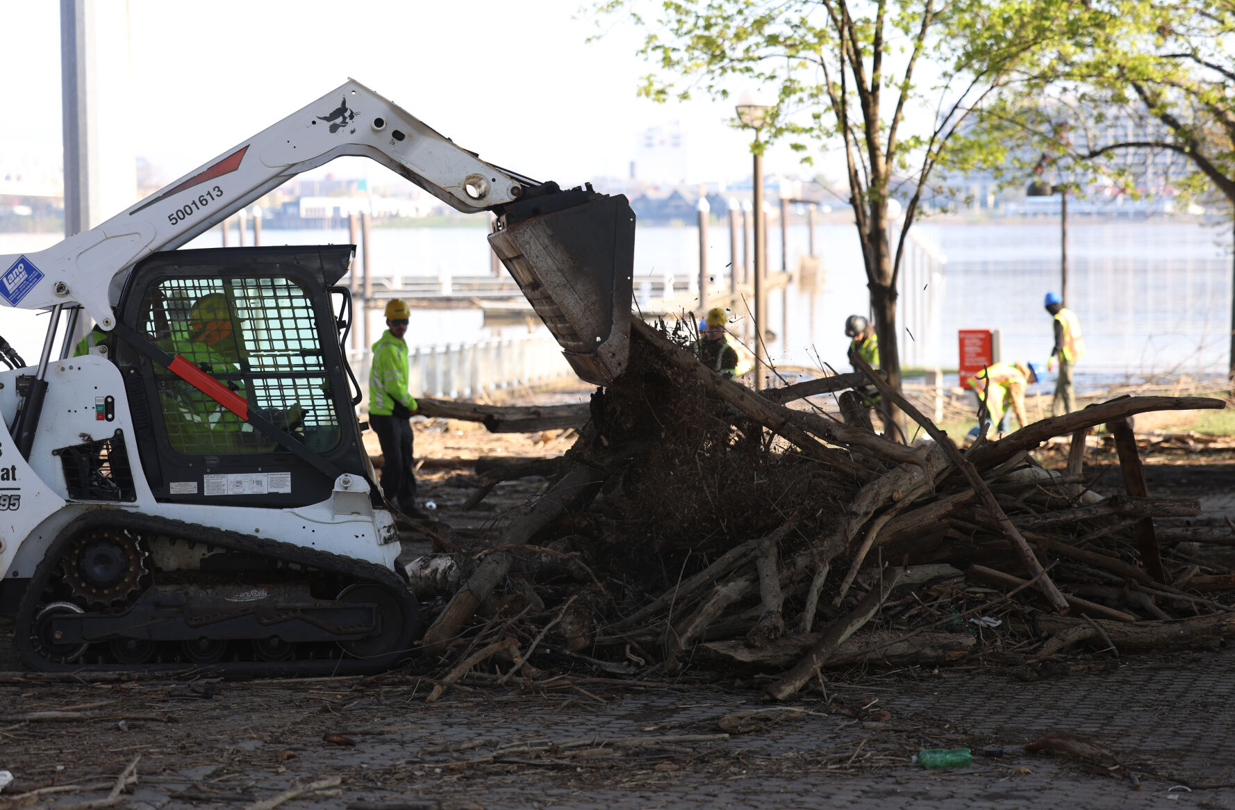 Truck clearing limbs at Waterfront Park